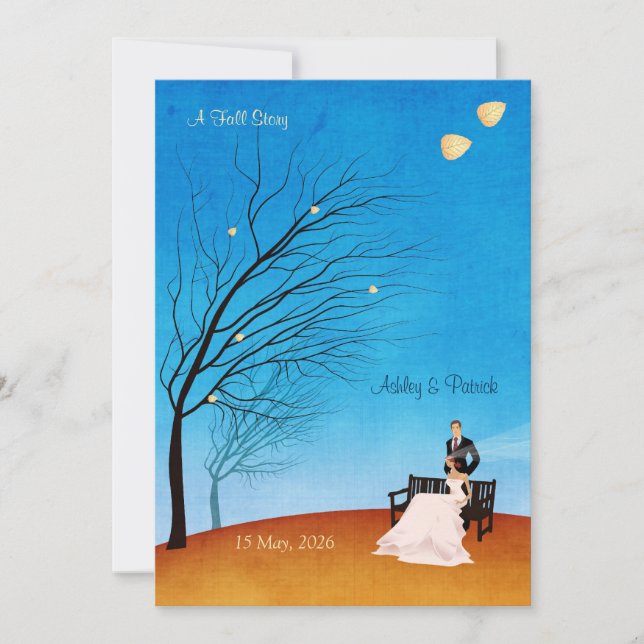 A Fall (in love) Story Wedding Invitation (Front)
