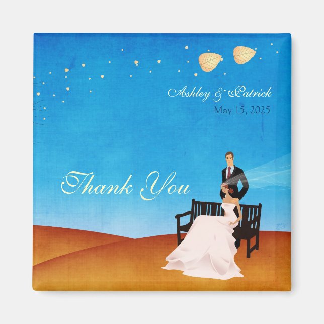 A Fall (in Love) Story Wedding Magnet (Front)