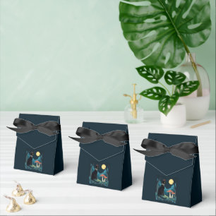 A Familiar Black Cat And Toadstools Halloween 1 Favour Box