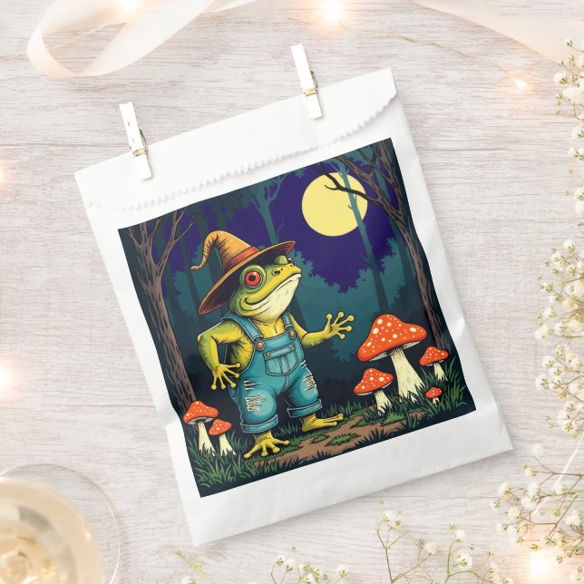 A Familiar Toad Witch Foraging At Night Favour Bag (Clipped)