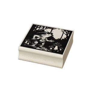 A Familiar Toad Witch Foraging At Night Rubber Stamp