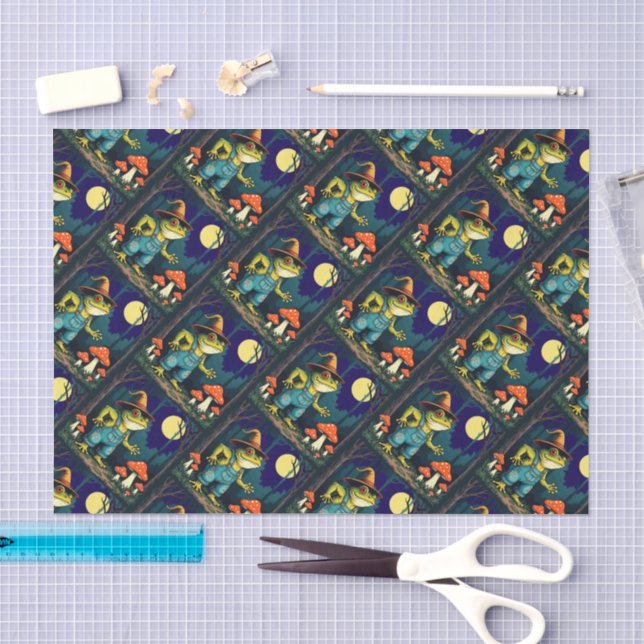 A Familiar Toad Witch Foraging At Night Tissue Paper (Craft)