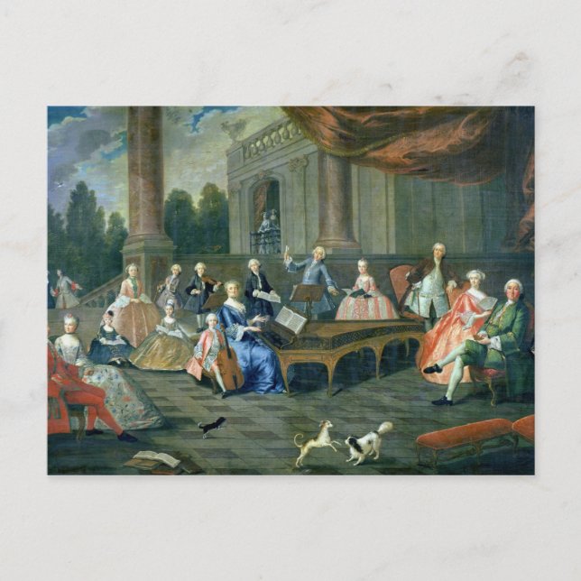 A Family Concert at Chateau Renescure Postcard (Front)