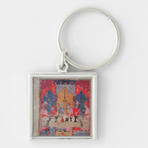 A family gathered at the table for Passover Key Ring