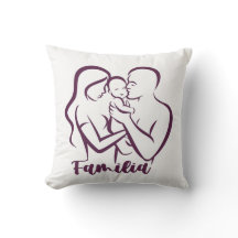 A family illustration Throw Pillow