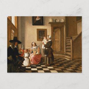 A Family in an Interior Postcard