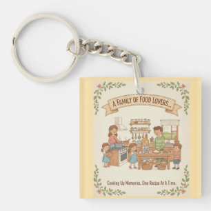 A Family Of Food Lovers Key Ring