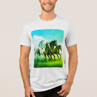  a family of horses galloping  Tri-Blend shirt