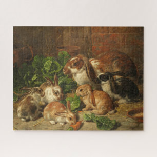 A Family of Rabbits by Alfred Richardson Barber Jigsaw Puzzle