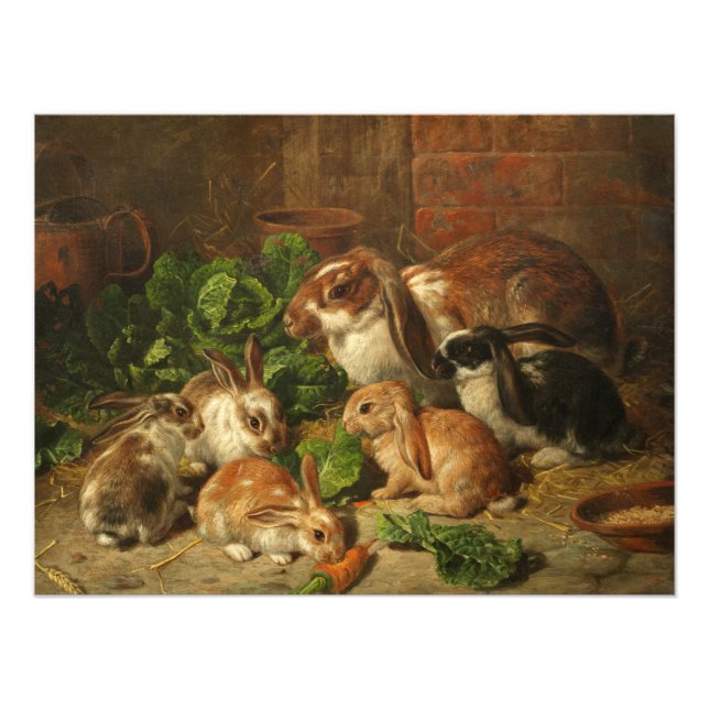 A Family of Rabbits by Alfred Richardson Barber Photo Print (Front)