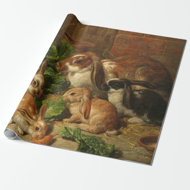 A Family of Rabbits by Alfred Richardson Barber Wrapping Paper (Unrolled)