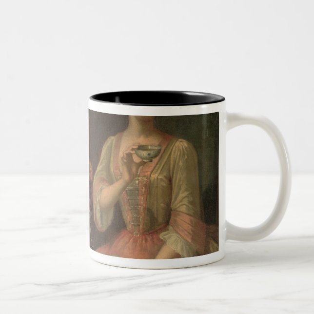 A Family of Three at Tea, c.1727 Two-Tone Coffee Mug (Right)