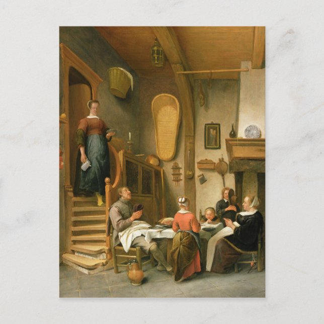 A Family Saying Grace Postcard (Front)