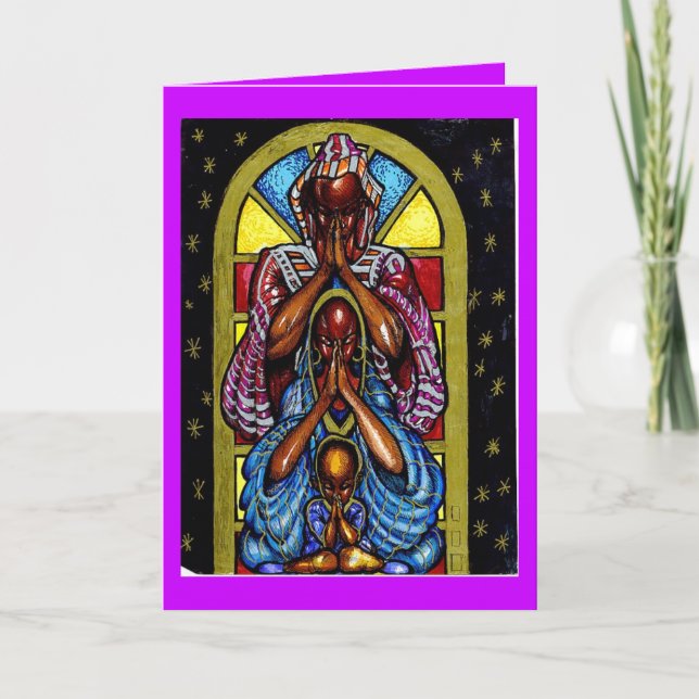 A FAMILY THAT PRAYS TOGETHER STAY  TOGETHER CARD (Front)