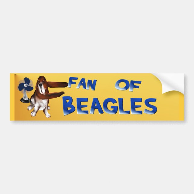A Fan Of Beagles Bumper Sticker (Front)
