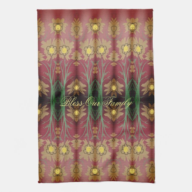 A Fancy Rose And Yellow Tea-Towel Tea Towel (Vertical)