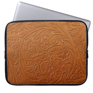 A fancy tan brown light coloured background made o laptop sleeve