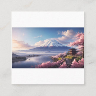 A Fantastic Oil Painting of Mount Fuji Square Business Card