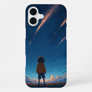 A fantastic star and a child dreaming about it iPhone 16 plus case