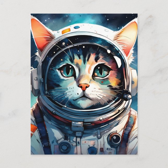 A fantasy cat astronaut  postcard (Front)