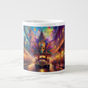 A Fantasy Look At A Mardi Gras Parade Large Coffee Mug