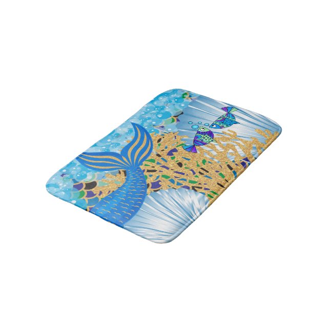 A Fantasy Mermaid Life Bath Mat (Angled)