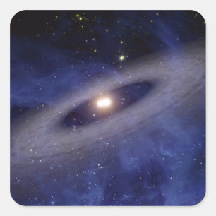 A faraway solar system square sticker