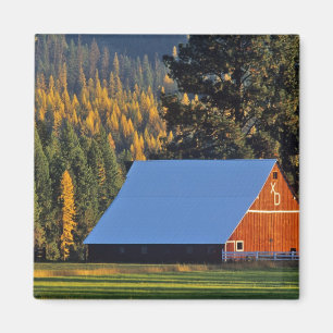 A Farmed red barn built in 1911 near Troy Magnet