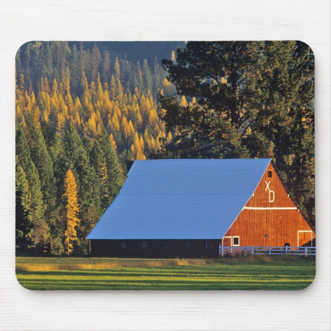 A Farmed red barn built in 1911 near Troy Mouse Pad (Front)