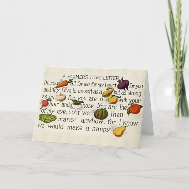 A Farmer's Love Letter Vintage 1914 Holiday Card (Front)