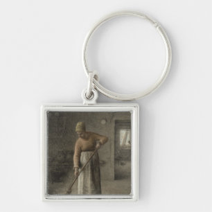 A Farmer's wife sweeping, 1867 Key Ring