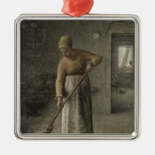 A Farmer's wife sweeping, 1867 Metal Tree Decoration