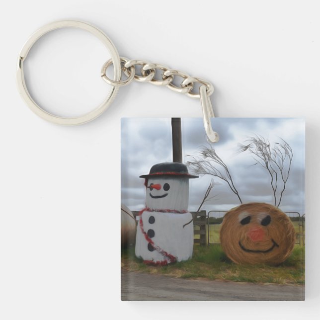 A Farmhouse Christmas Key Ring (Front)