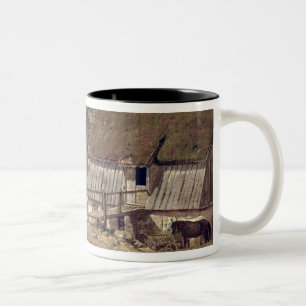 A Farmhouse in Sweden, 1834 Two-Tone Coffee Mug