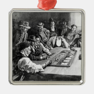 A Faro Game at El Paso Metal Ornament