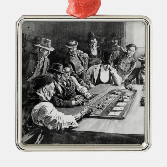 A Faro Game at El Paso Metal Ornament (Front)