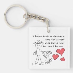 A Father Holds His Daughter's Hand Key Ring