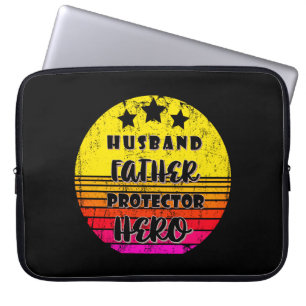 A FATHER IS PROTECTOR AND HERO. LAPTOP SLEEVE