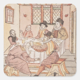 A Father Mistreated by his Son Square Sticker