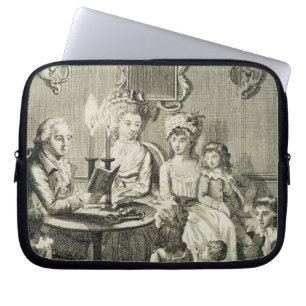 A Father Reading to his Family by Candlelight, eng Laptop Sleeve