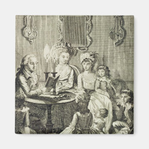 A Father Reading to his Family by Candlelight, eng Magnet