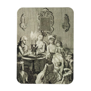 A Father Reading to his Family by Candlelight, eng Magnet