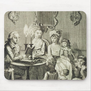 A Father Reading to his Family by Candlelight, eng Mouse Pad