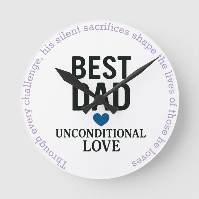 A father’s love is a beacon of strength round clock (Front)