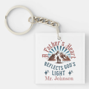 A Father's Heart Reflects God's Light- Psalm 91:4 Key Ring