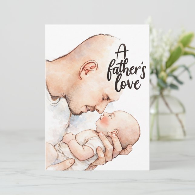 A Father's Tender Moment Invitation (Standing Front)