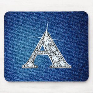 A Faux-"Diamond Bling" on Denim Mousepad