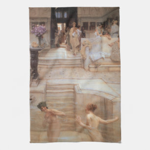 A Favourite Custom by Sir Lawrence Alma-Tadema Tea Towel