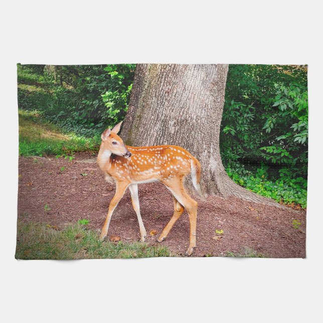 A fawn tea towel (Horizontal)