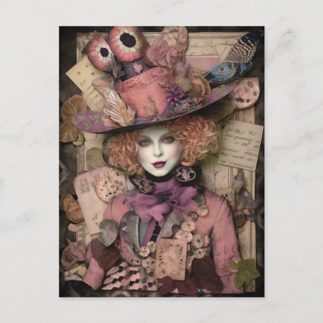 A Feminine Mad Hatter  Postcard (Front)